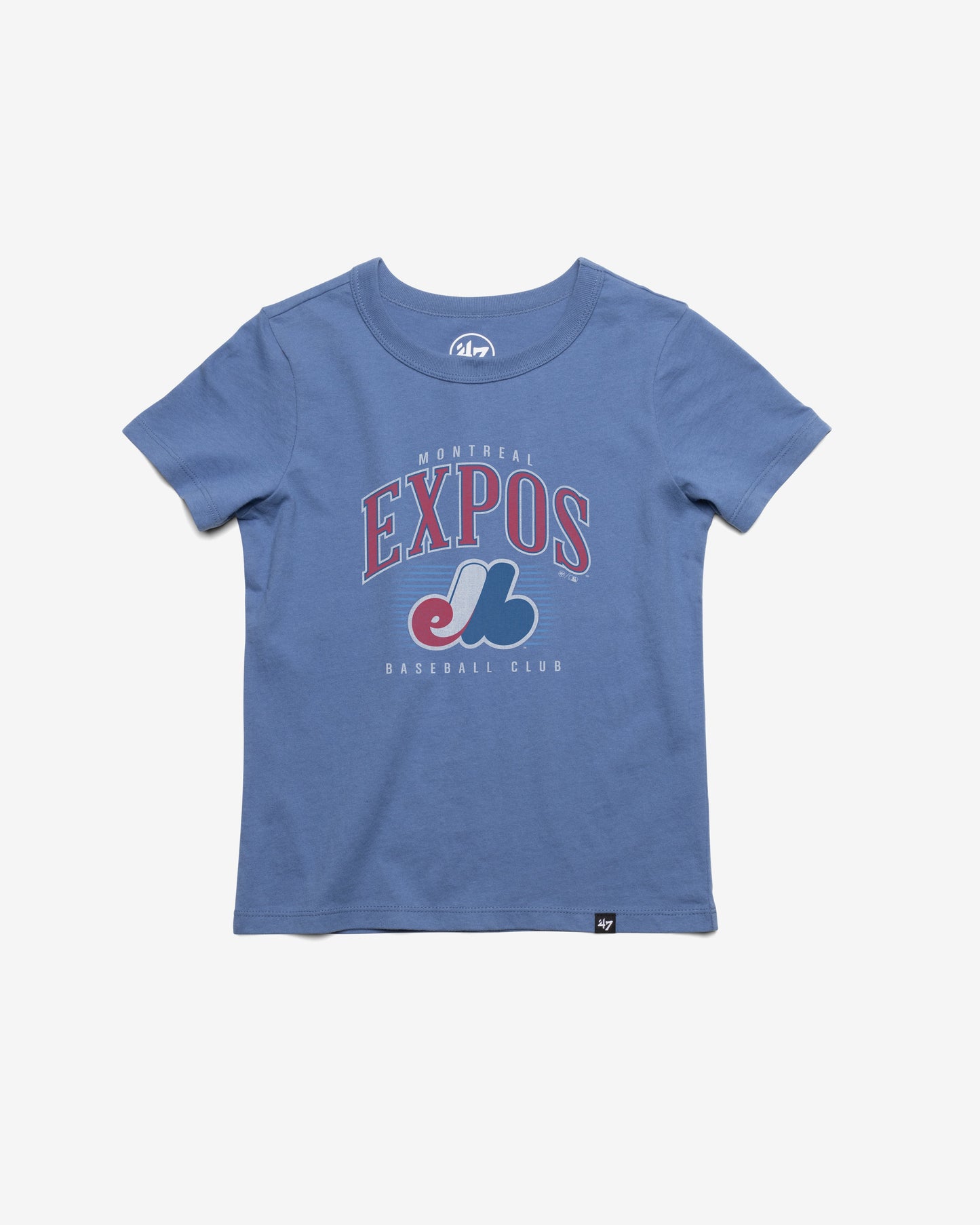 MONTREAL EXPOS COOPERSTOWN DOUBLE HEADER '47 FRANKLIN TEE KIDS CADET BLUE