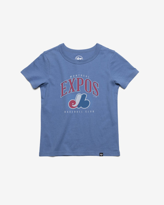 MONTREAL EXPOS COOPERSTOWN DOUBLE HEADER '47 FRANKLIN TEE KIDS CADET BLUE