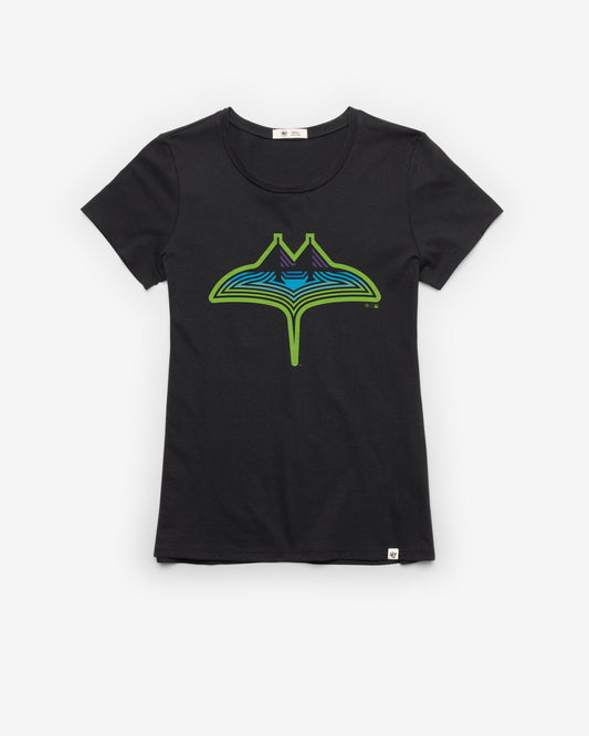 TAMPA BAY RAYS CITY CONNECT PREMIER '47 FRANKIE TEE WOMENS FLINT BLACK