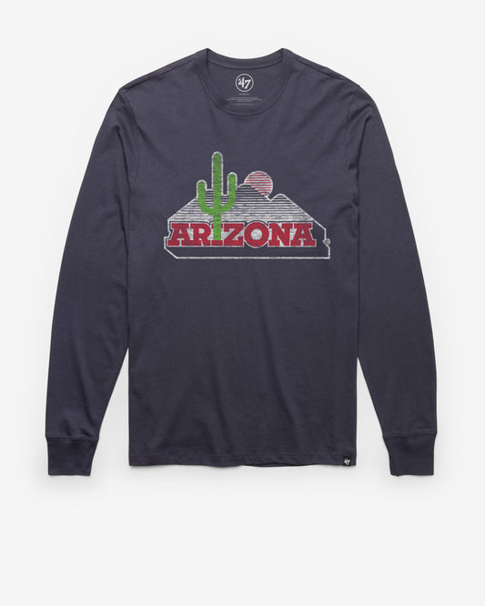 ARIZONA WILDCATS CACTUS VINTAGE PREMIER '47 FRANKLIN LONG SLEEVE TEE ATLAS BLUE
