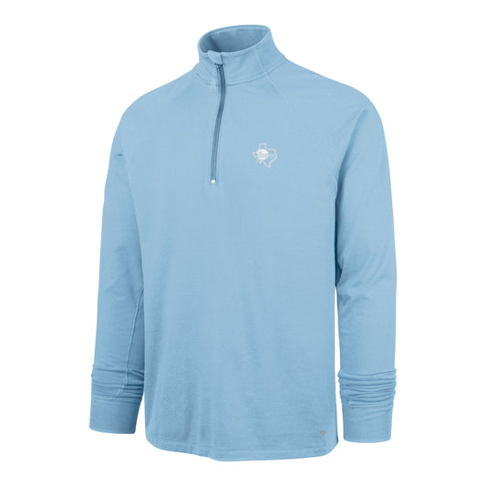 TEXAS RANGERS COOPERSTOWN IMPRINT FORWARD '47 1/4 ZIP POWDER BLUE
