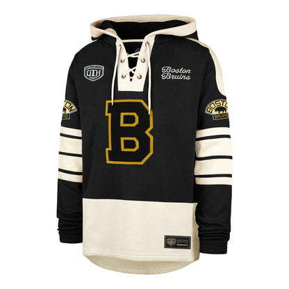 OLD TIME HOCKEY BOSTON BRUINS VINTAGE BLUE LINE HERITAGE '47 LACER JET BLACK