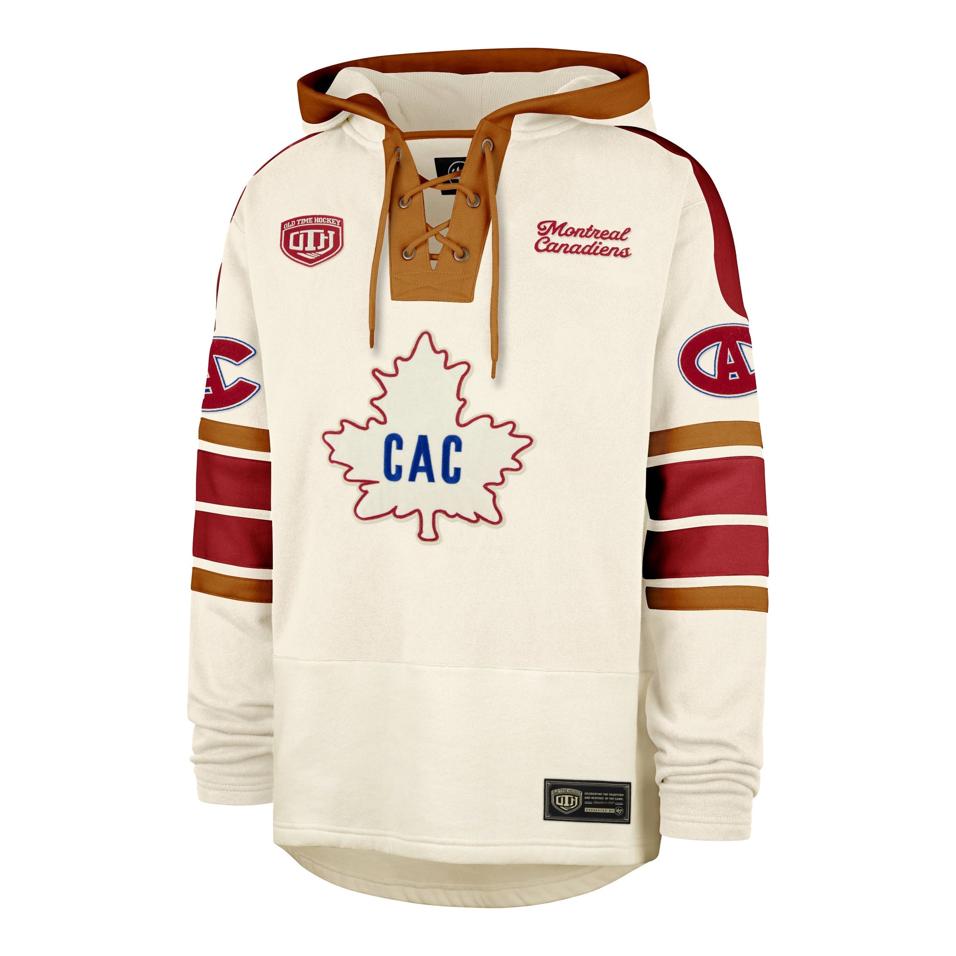 OLD TIME HOCKEY MONTREAL CANADIENS VINTAGE BLUE LINE HERITAGE '47 LACER CREAM