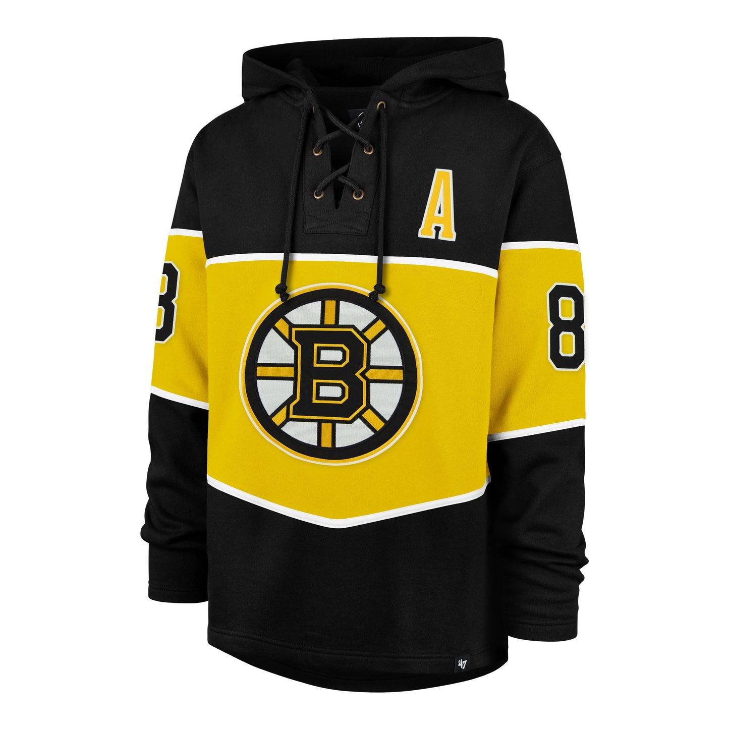 BOSTON BRUINS DAVID PASTRNAK '47 RUN POINT LACER HOOD JET BLACK