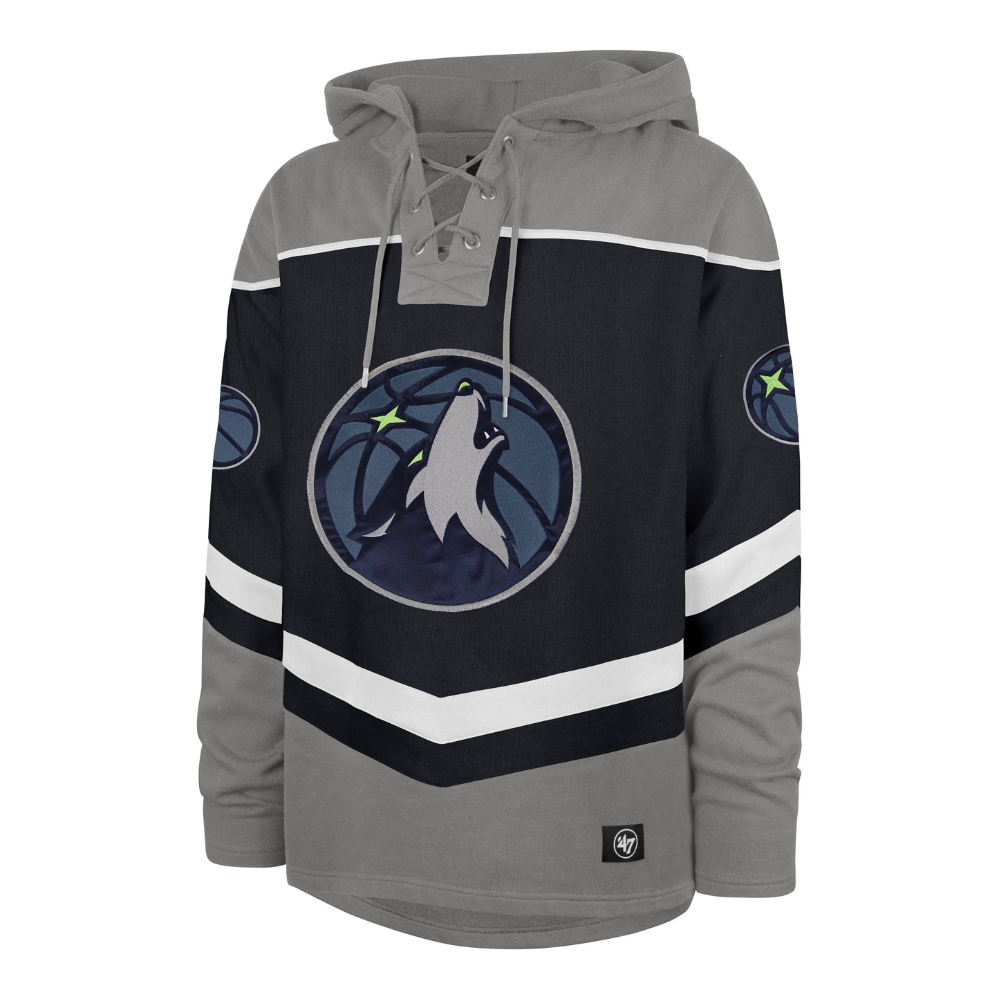MINNESOTA TIMBERWOLVES TRI SATIN '47 LAYUP LACER HOOD FALL NAVY
