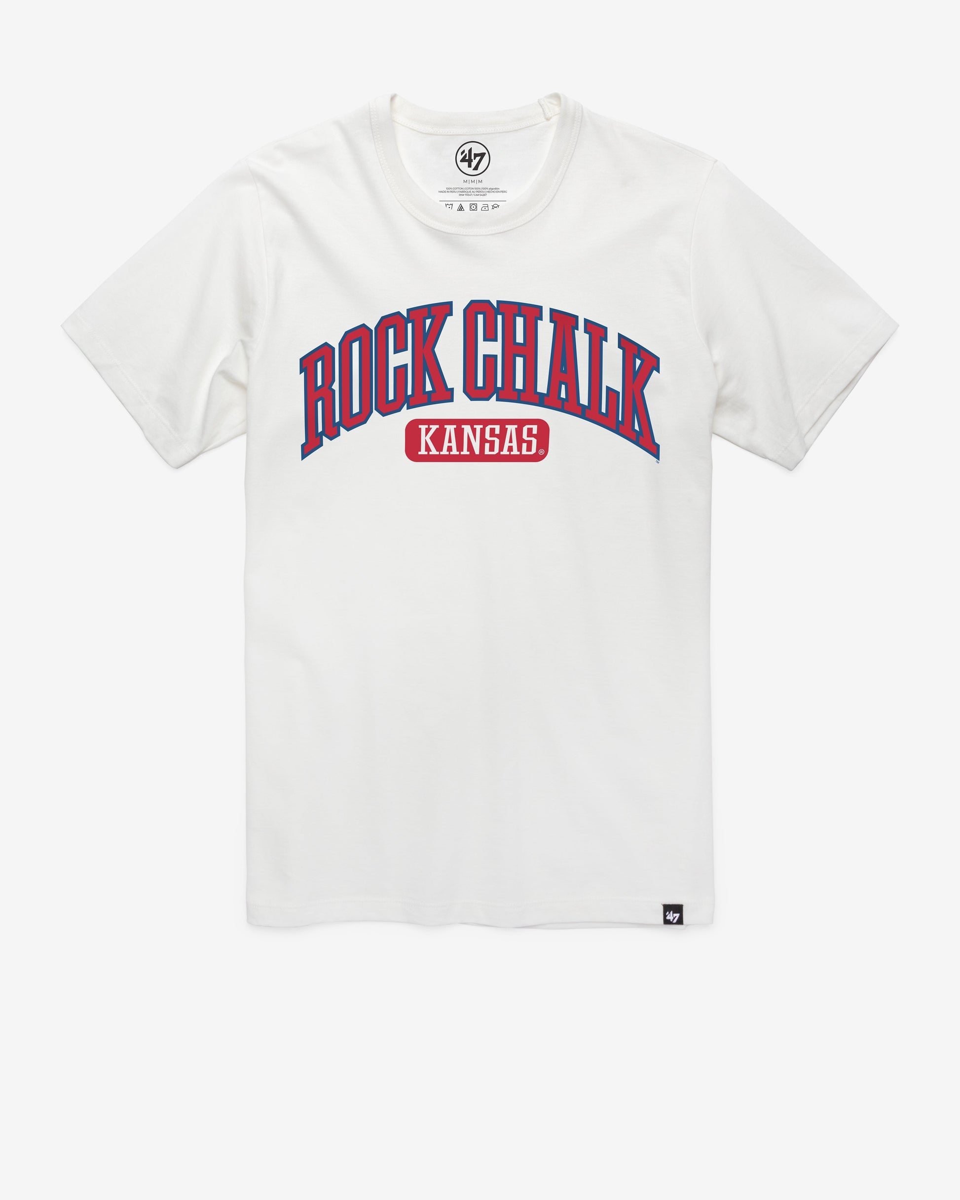 KANSAS JAYHAWKS LOCAL ARCH '47 FRANKLIN TEE WHITE WASH