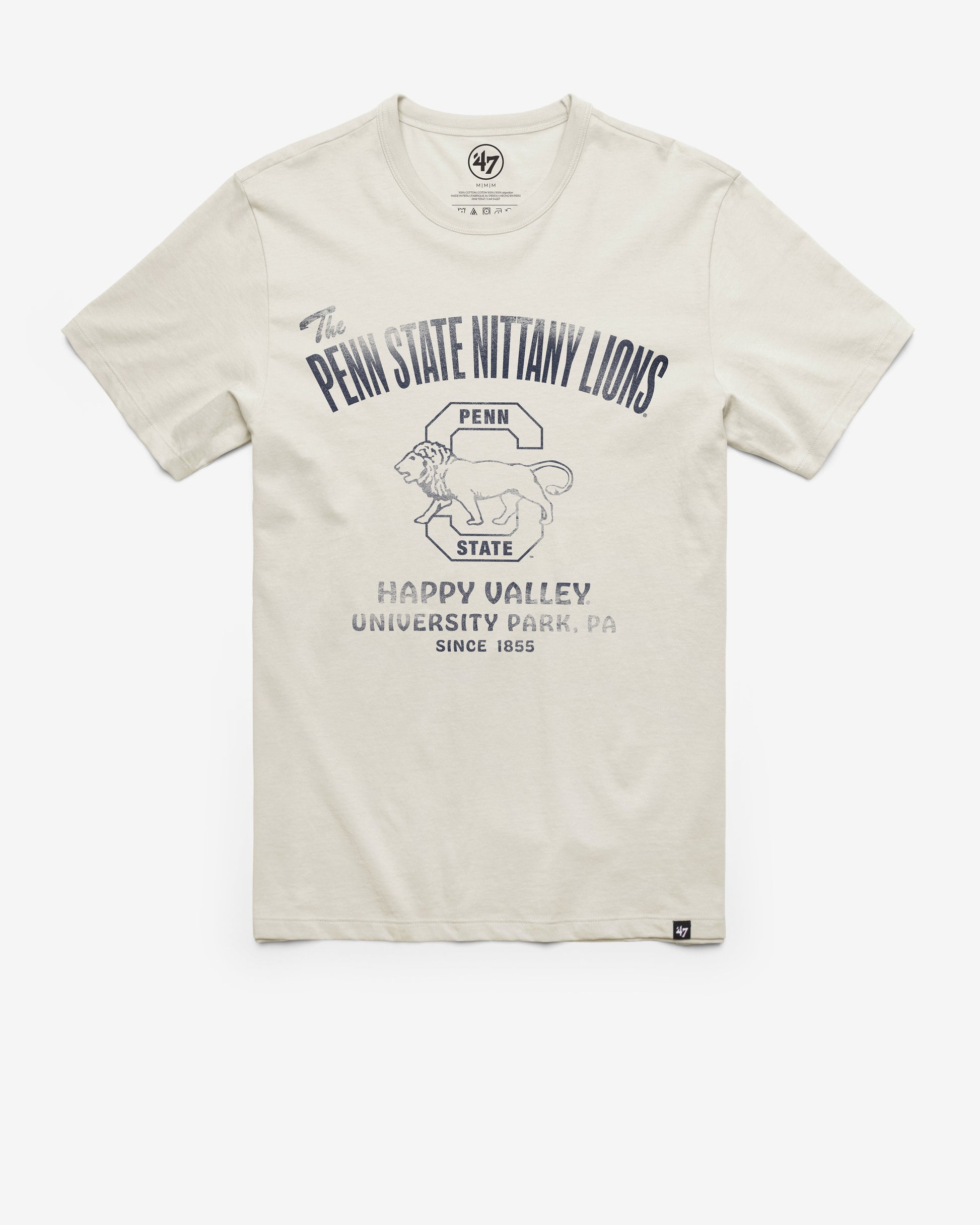 PENN STATE NITTANY LIONS VINTAGE WIDE OPEN '47 FRANKLIN TEE DUNE