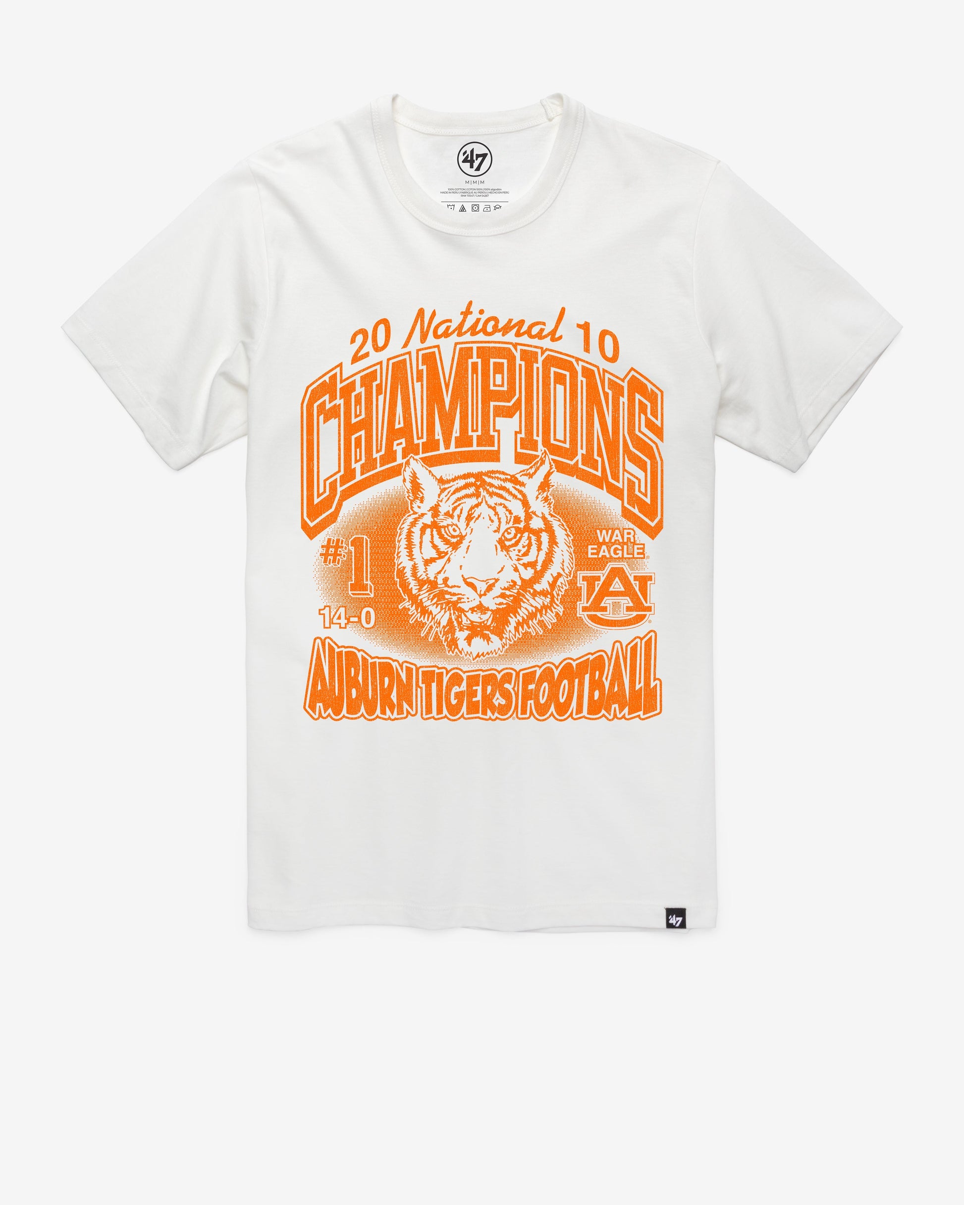 AUBURN TIGERS MONOCHROME '47 FRANKLIN TEE WHITE WASH