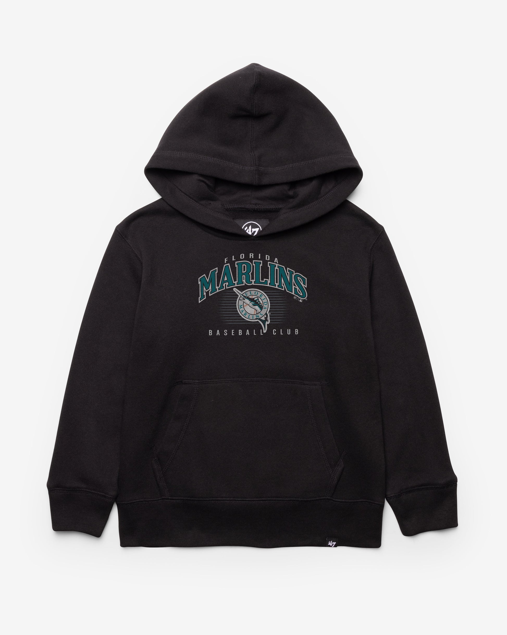 MIAMI MARLINS COOPERSTOWN DOUBLE HEADER '47 HEADLINE HOOD KIDS JET BLACK