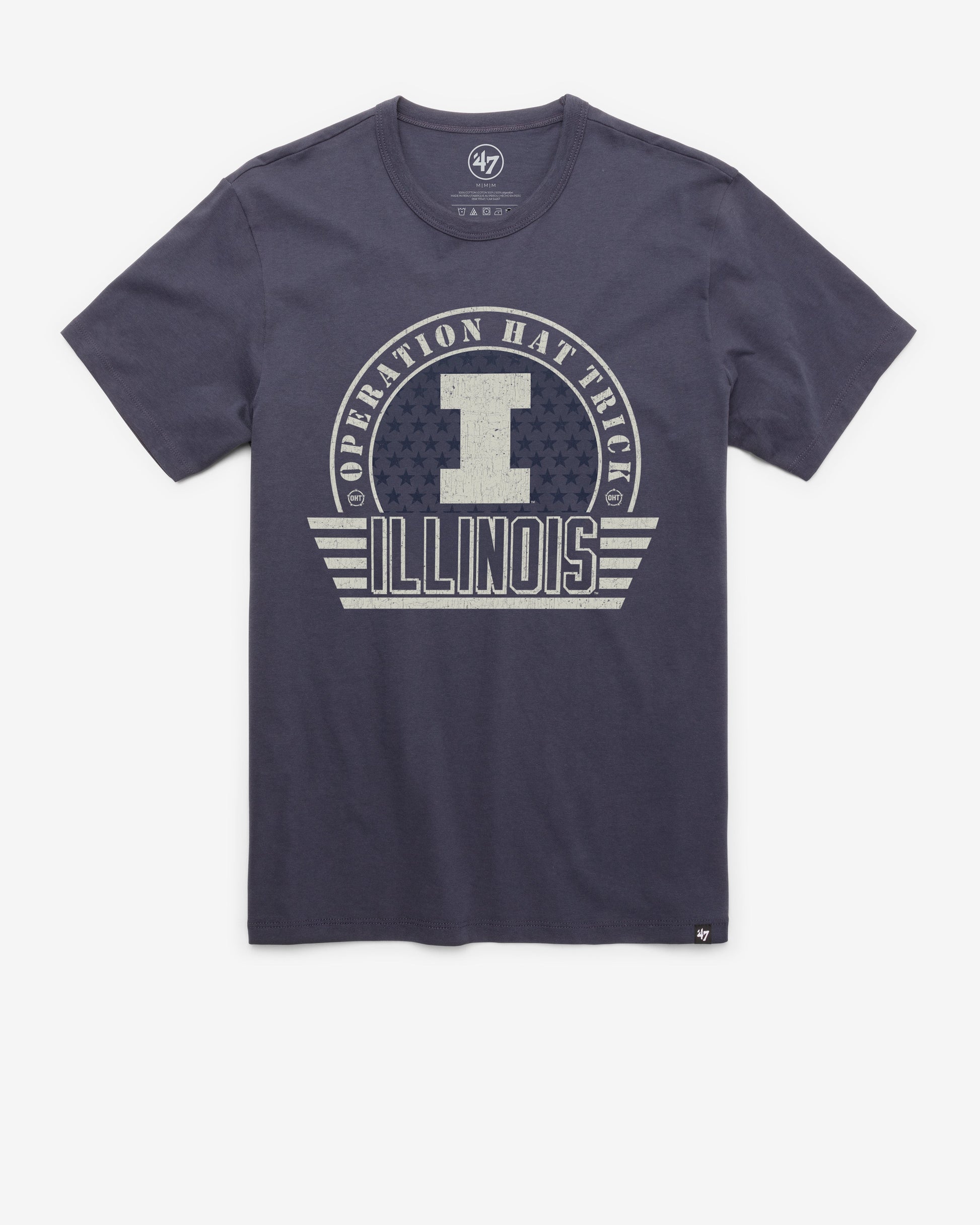 ILLINOIS FIGHTING ILLINI OPERATION HAT TRICK OHT CONVOY '47 FRANKLIN TEE ATLAS BLUE