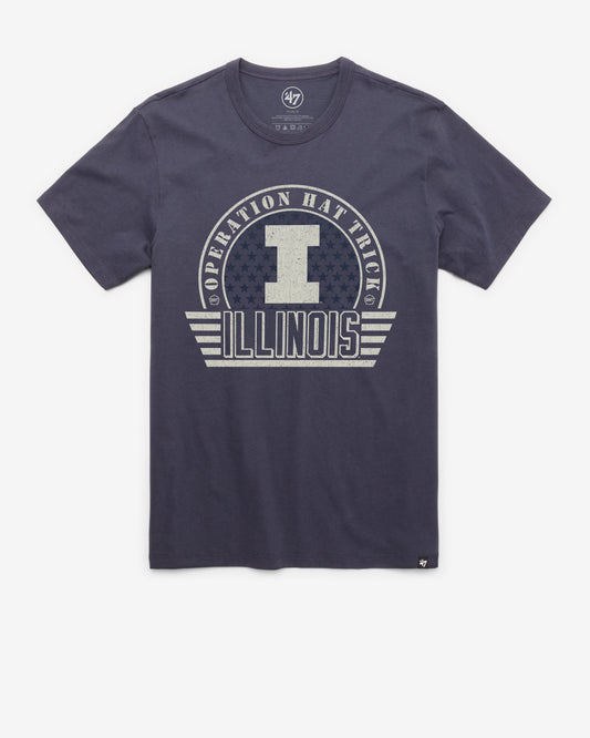 ILLINOIS FIGHTING ILLINI OPERATION HAT TRICK OHT CONVOY '47 FRANKLIN TEE ATLAS BLUE