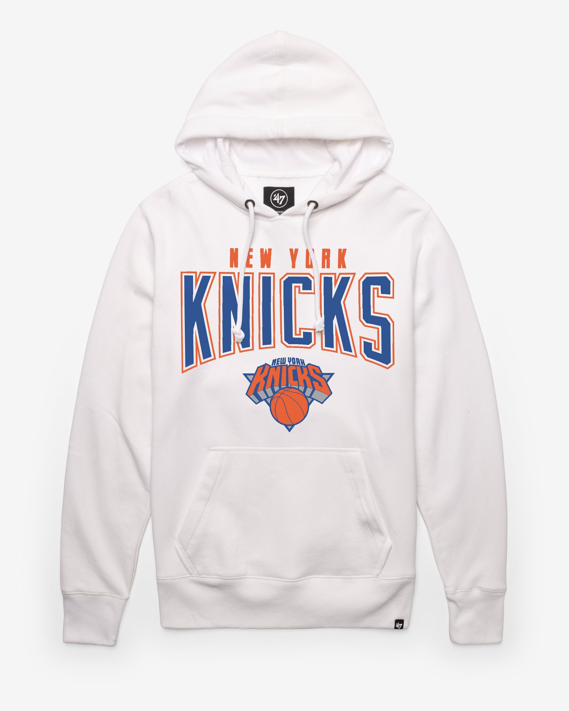 NEW YORK KNICKS TEAM ELEMENTS ARCH '47 HEADLINE HOOD WHITE WASH