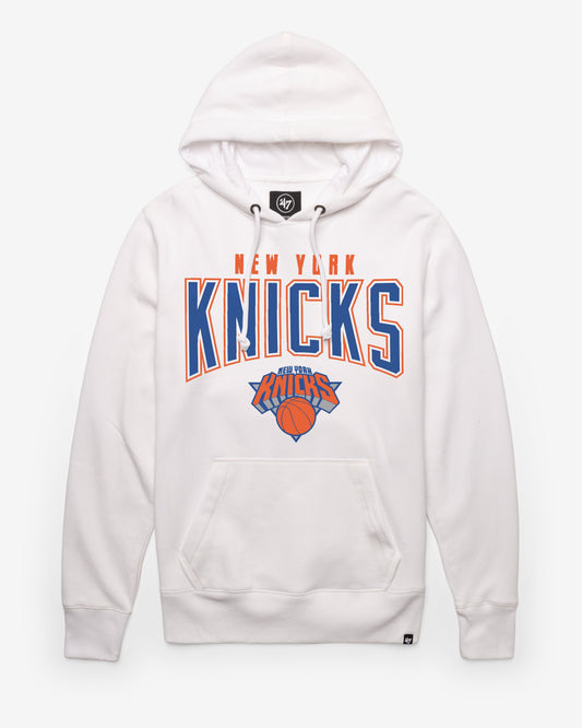 NEW YORK KNICKS TEAM ELEMENTS ARCH '47 HEADLINE HOOD WHITE WASH