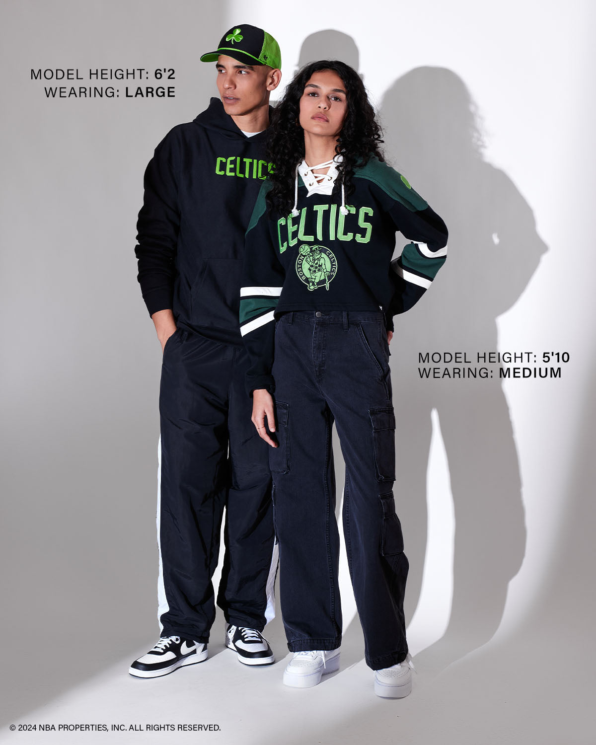 BOSTON CELTICS CITY EDITION DOUBLE CROSSOVER '47 FOUNDATION HOOD BLACK