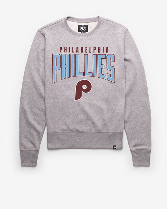PHILADELPHIA PHILLIES COOPERSTOWN TEAM ELEMENTS ARCH '47 HEADLINE CREW SLATE GREY