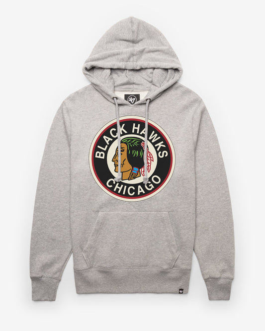 CHICAGO BLACKHAWKS VINTAGE IMPRINT '47 HEADLINE HOOD SLATE GREY