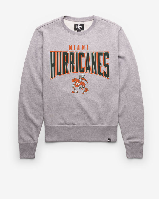 MIAMI HURRICANES TEAM ELEMENTS ARCH '47 HEADLINE CREW SLATE GREY