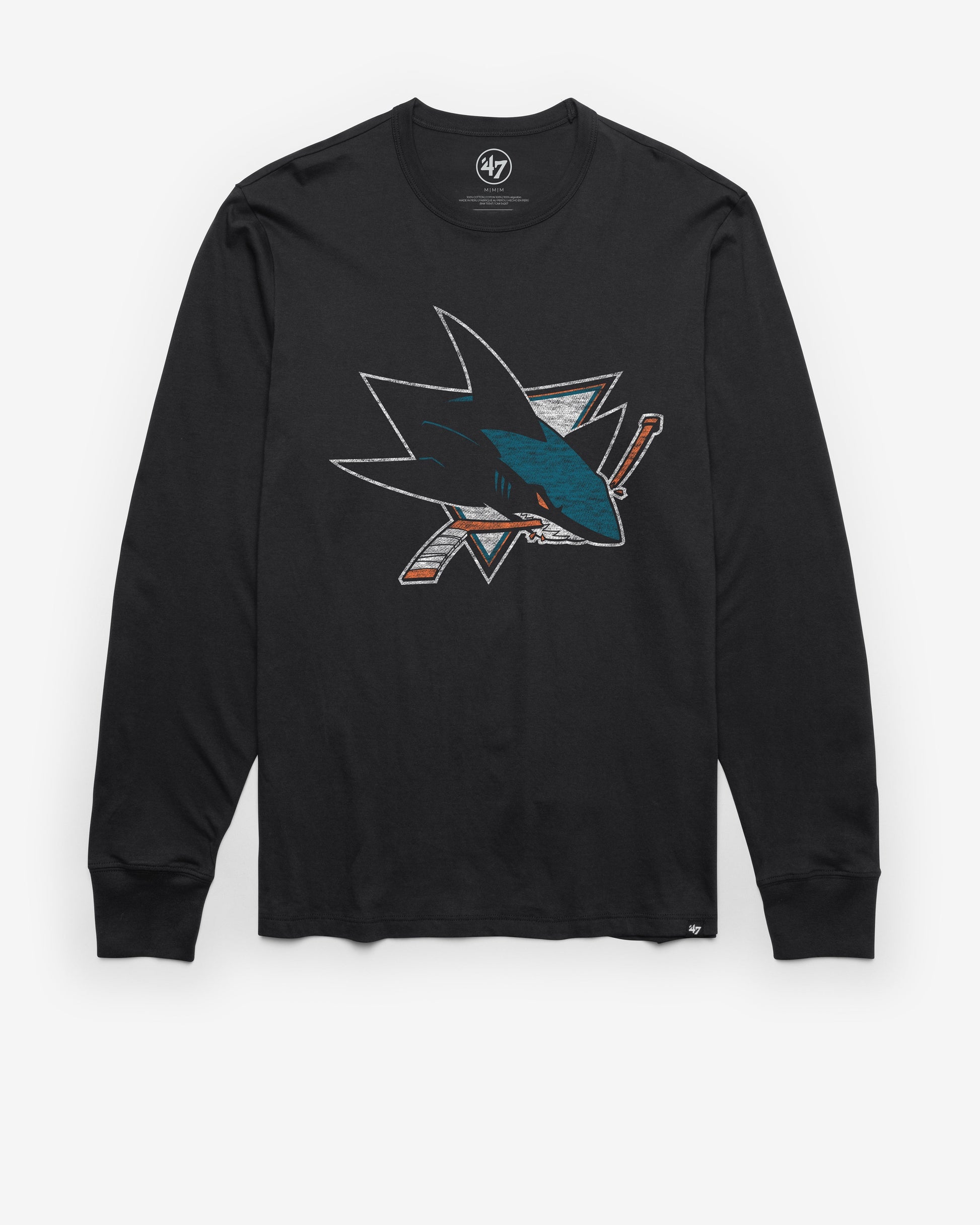 SAN JOSE SHARKS PREMIER '47 FRANKLIN LONG SLEEVE TEE FLINT BLACK