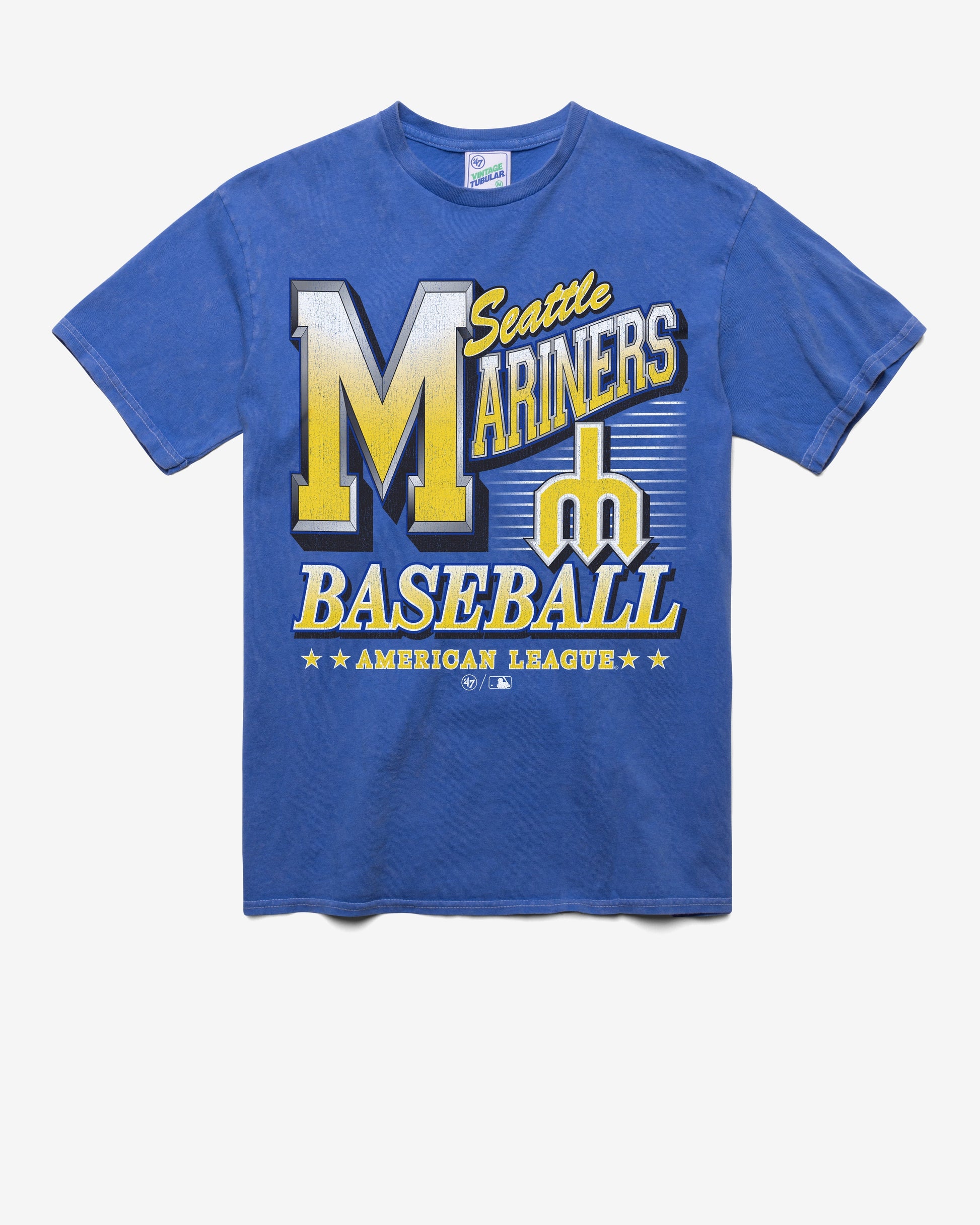 SEATTLE MARINERS COOPERSTOWN LOCKER VINTAGE '47 TUBULAR TEE DT CALI BLUE