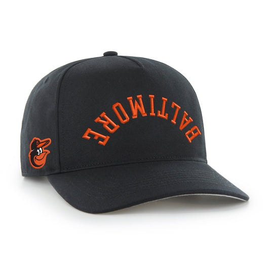 BALTIMORE ORIOLES UPSIDE DOWN '47 HITCH RF RELAXED FIT BLACK