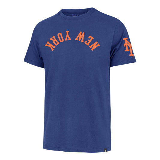 NEW YORK METS UPSIDE DOWN TWO PEAT '47 FRANKLIN TEE JETTY BLUE
