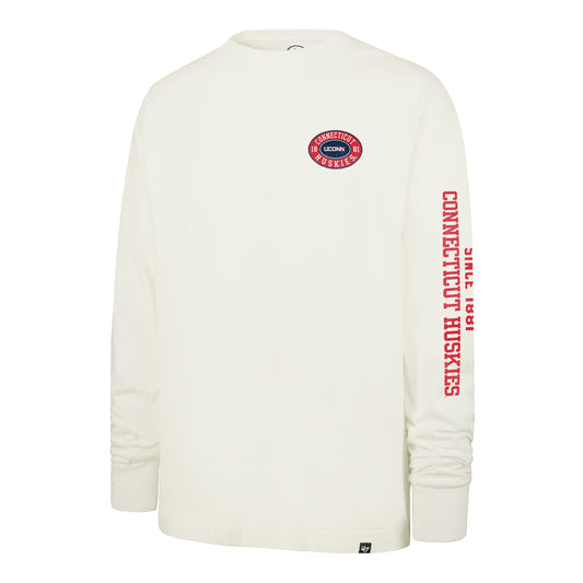 CONNECTICUT HUSKIES UCONN TIDE SWEEP MONTAUK '47 FOUNDATION LONG SLEEVE TEE SANDSTONE