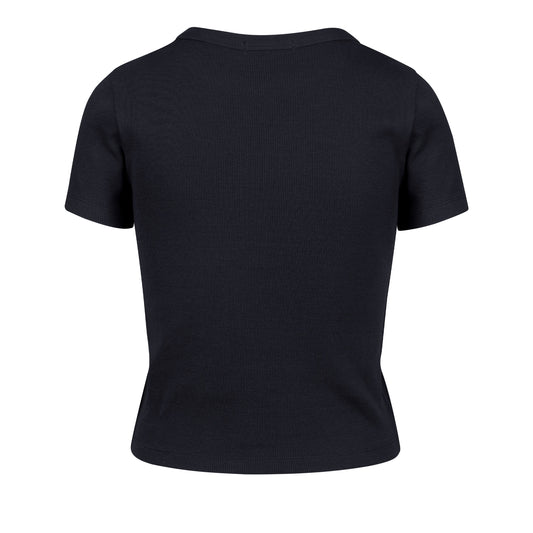 ATLANTA BRAVES MICRO EMB '47 BABY RIB TEE WOMENS NAVY
