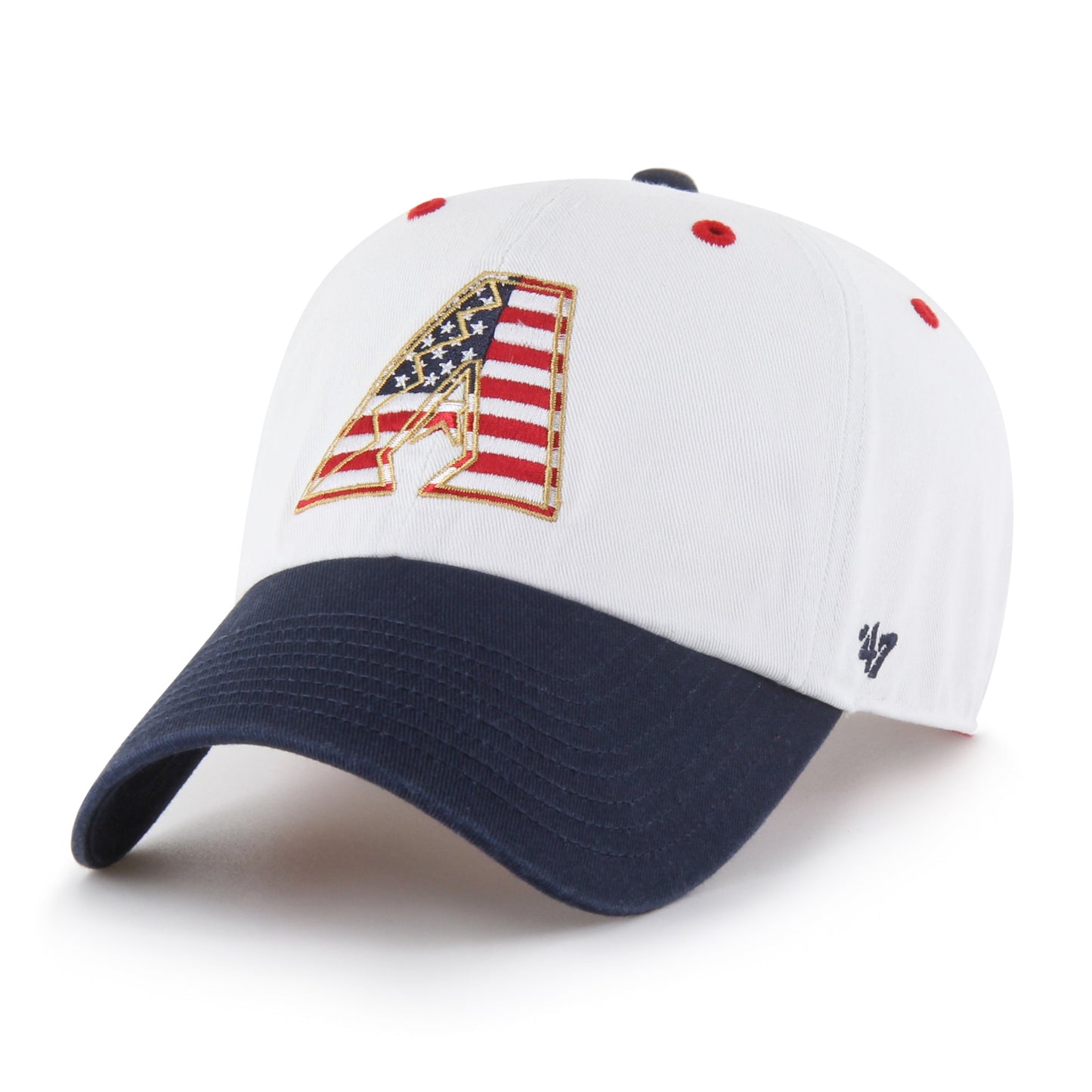 ARIZONA DIAMONDBACKS PATRIOTIC FLAG FILL '47 CLEAN UP WHITE