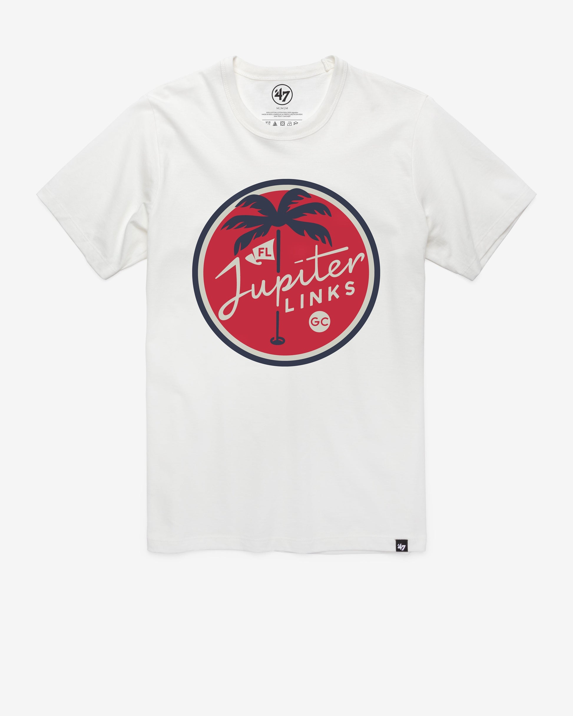 TGL FLORIDA JUPITER LINKS GOLF CLUB IMPRINT '47 FRANKLIN TEE WHITE WASH