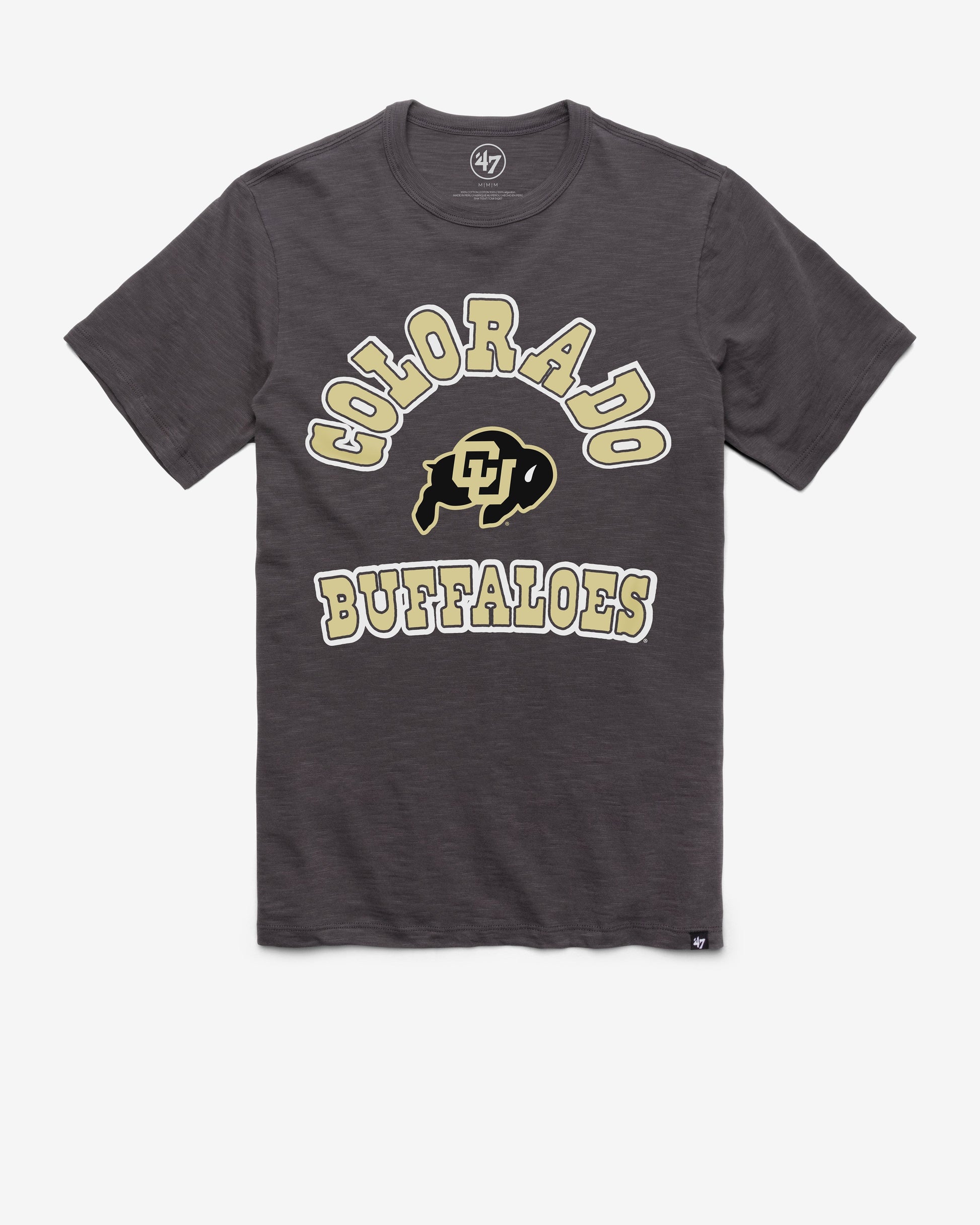 COLORADO BUFFALOES COMEBACK '47 SCRUM TEE CHARCOAL