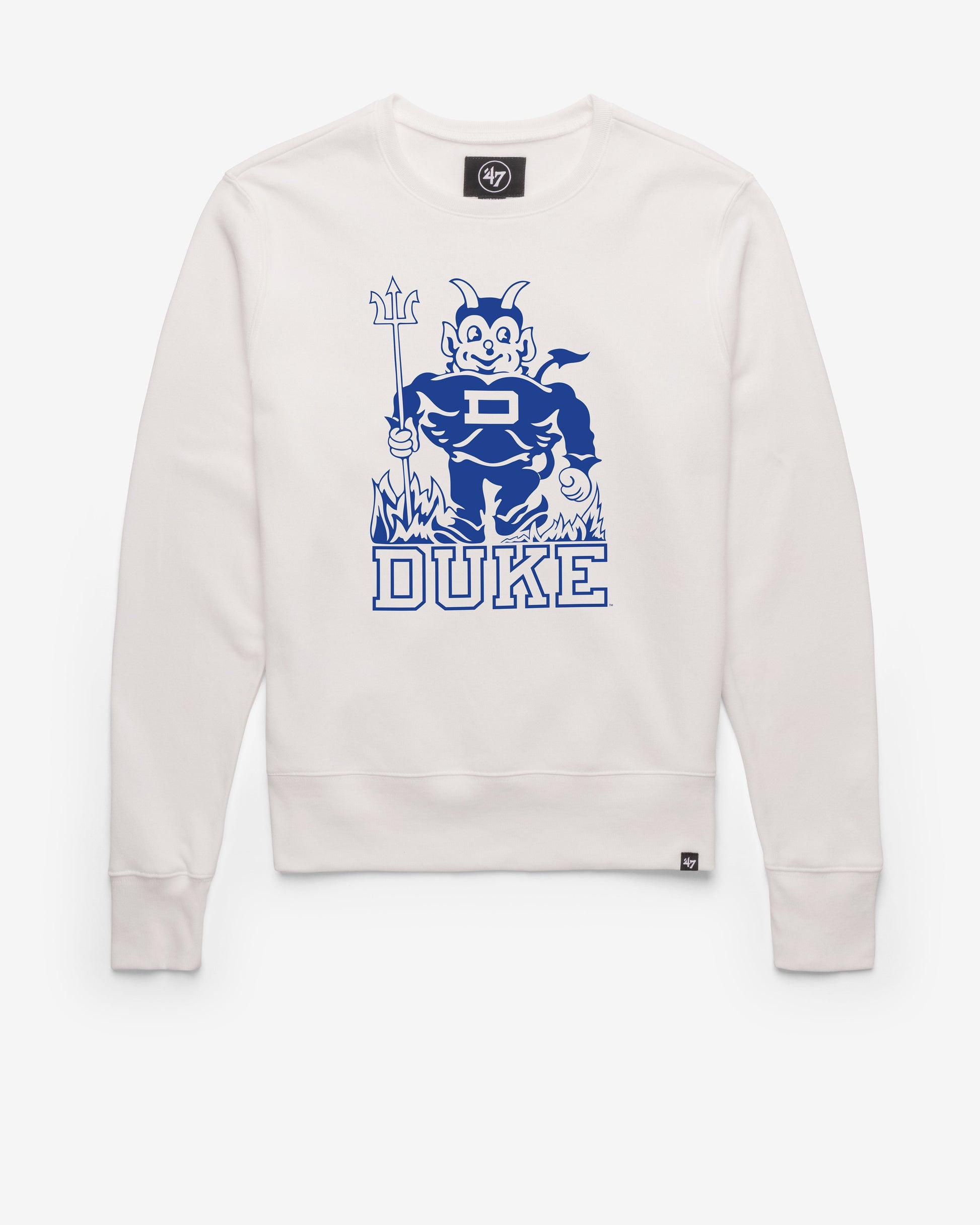 DUKE BLUE DEVILS VINTAGE IMPRINT '47 HEADLINE CREW WHITE WASH