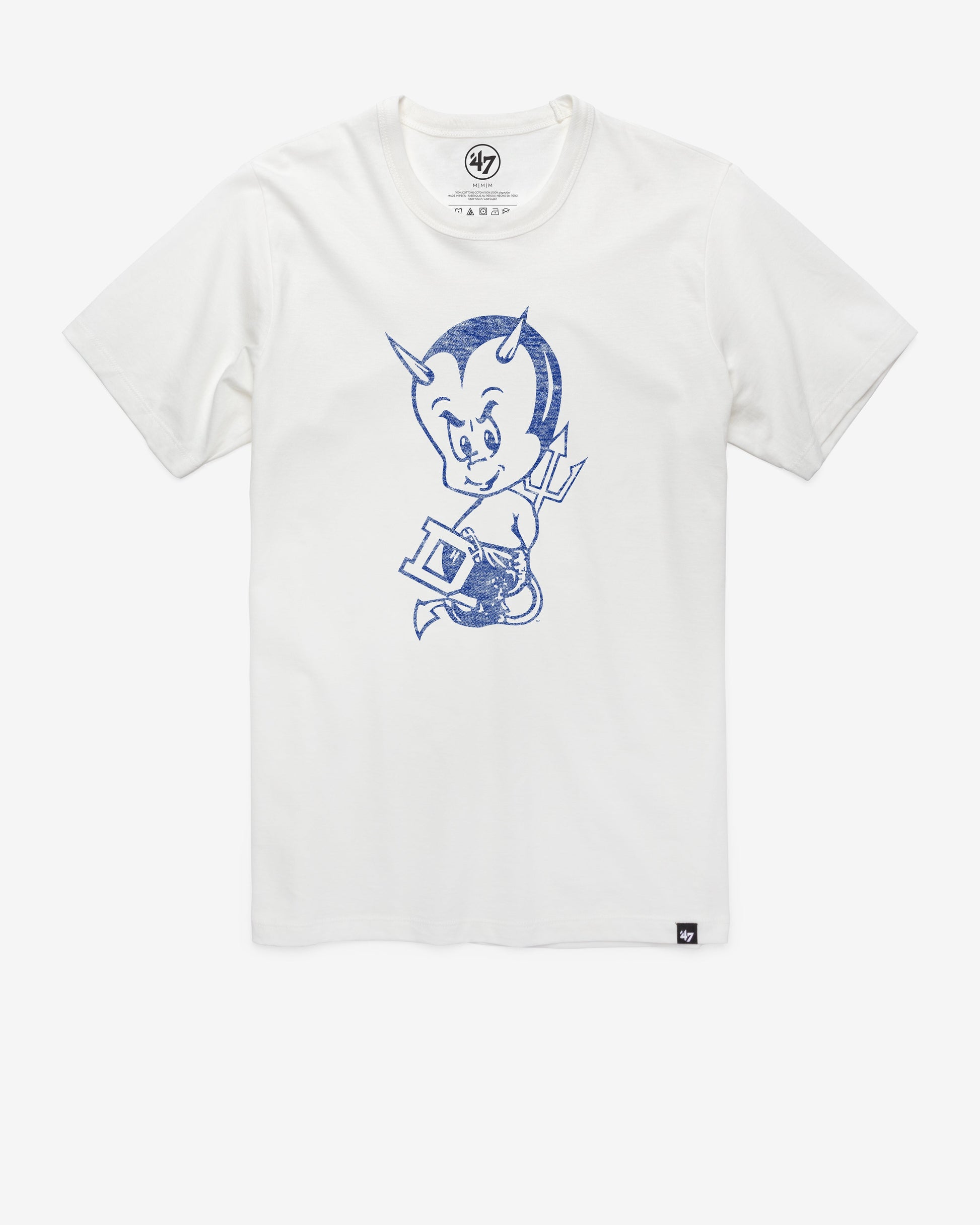 DUKE BLUE DEVILS VINTAGE PREMIER '47 FRANKLIN TEE WHITE WASH