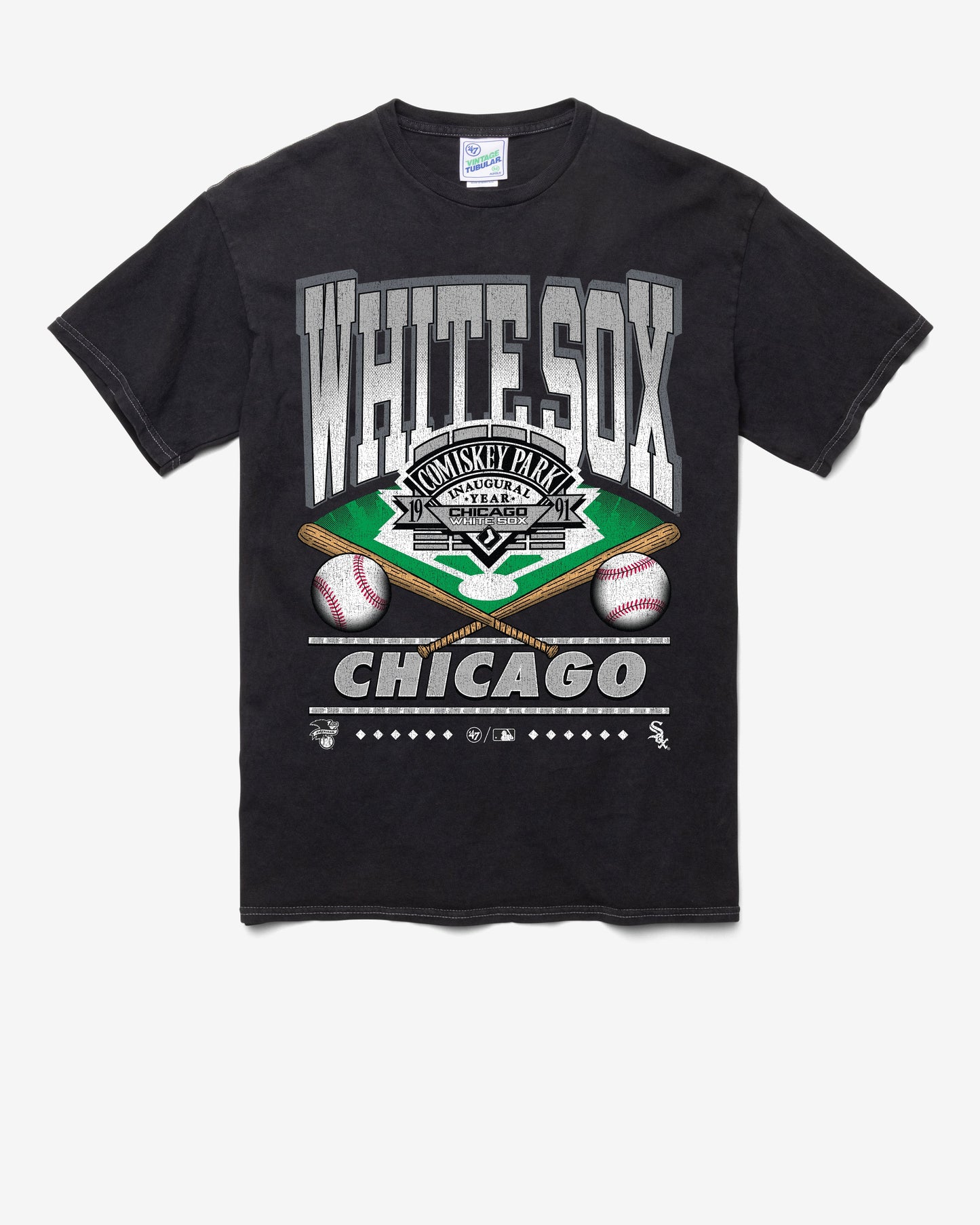 CHICAGO WHITE SOX COOPERSTOWN STRAIGHT SHOT VINTAGE '47 TUBULAR TEE DT BLACK