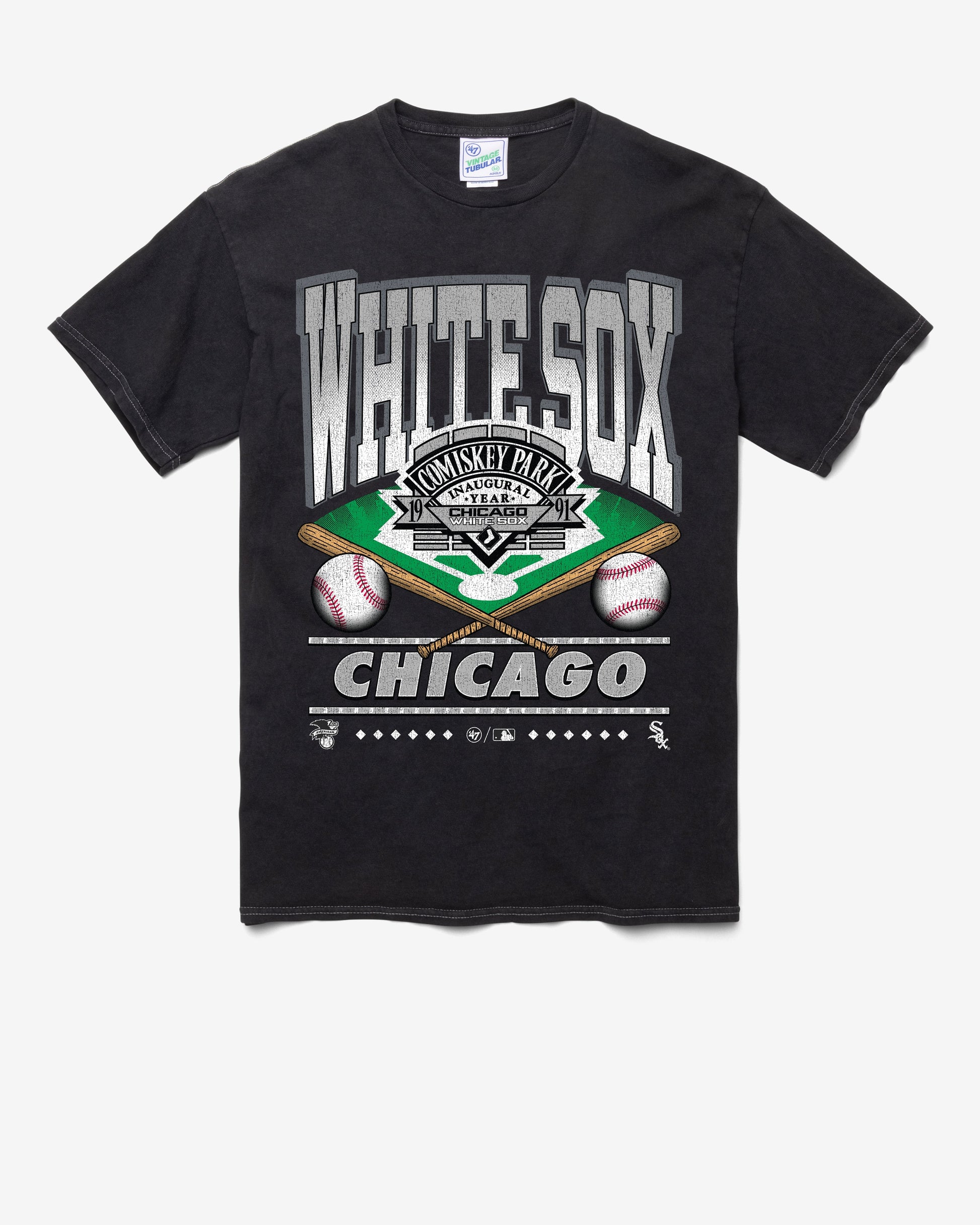 CHICAGO WHITE SOX COOPERSTOWN STRAIGHT SHOT VINTAGE '47 TUBULAR TEE DT BLACK