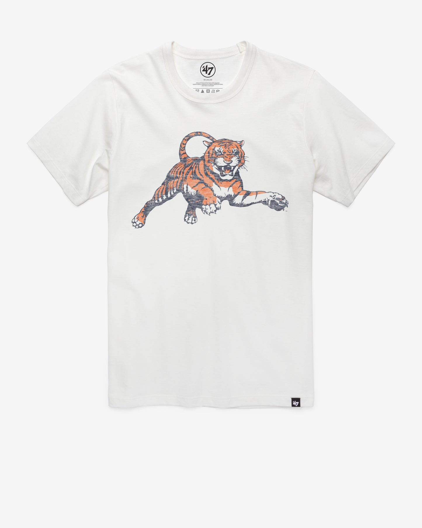 AUBURN TIGERS VINTAGE PREMIER '47 FRANKLIN TEE WHITE WASH