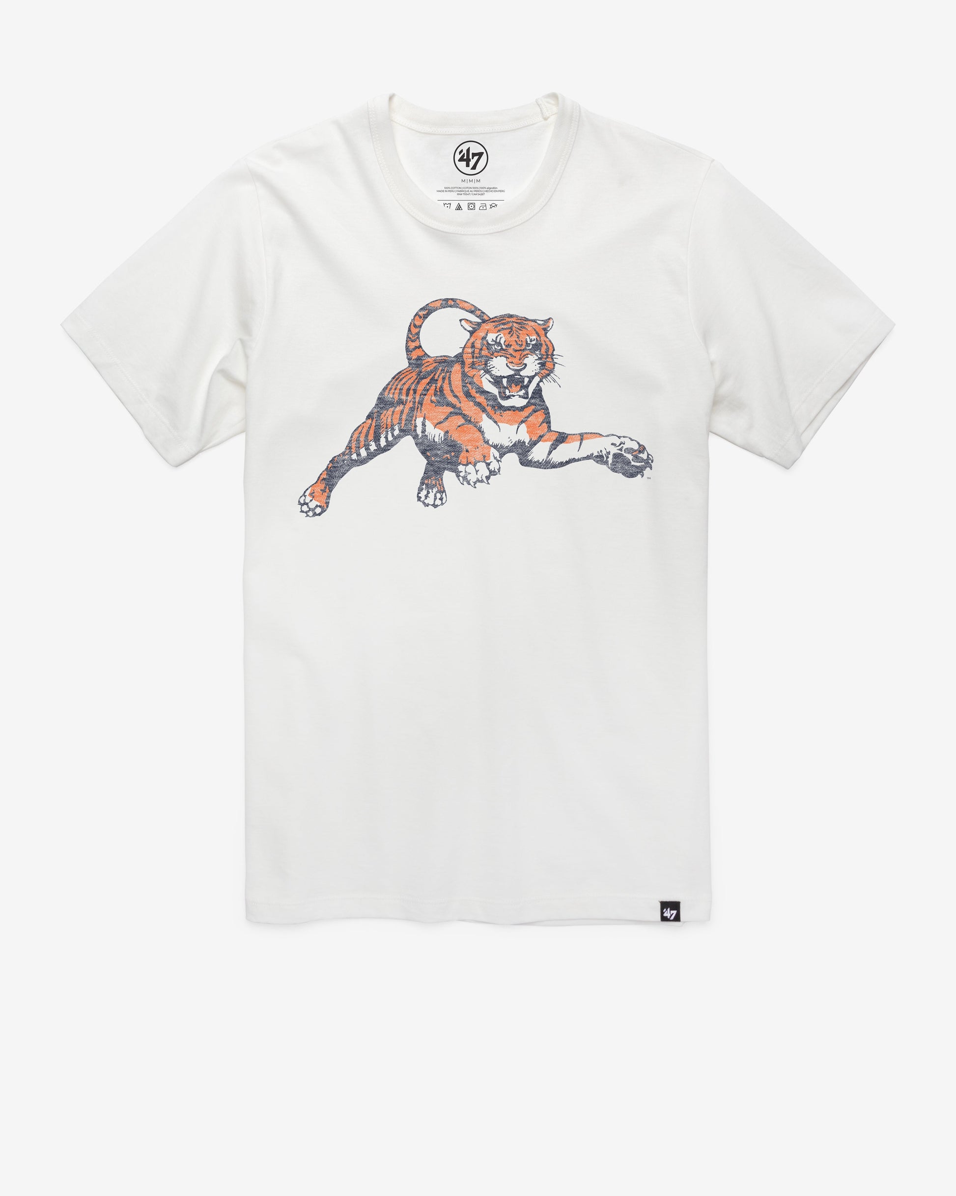 AUBURN TIGERS VINTAGE PREMIER '47 FRANKLIN TEE WHITE WASH