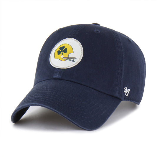 NOTRE DAME FIGHTING IRISH VINTAGE HARD HAT '47 CLEAN UP NAVY