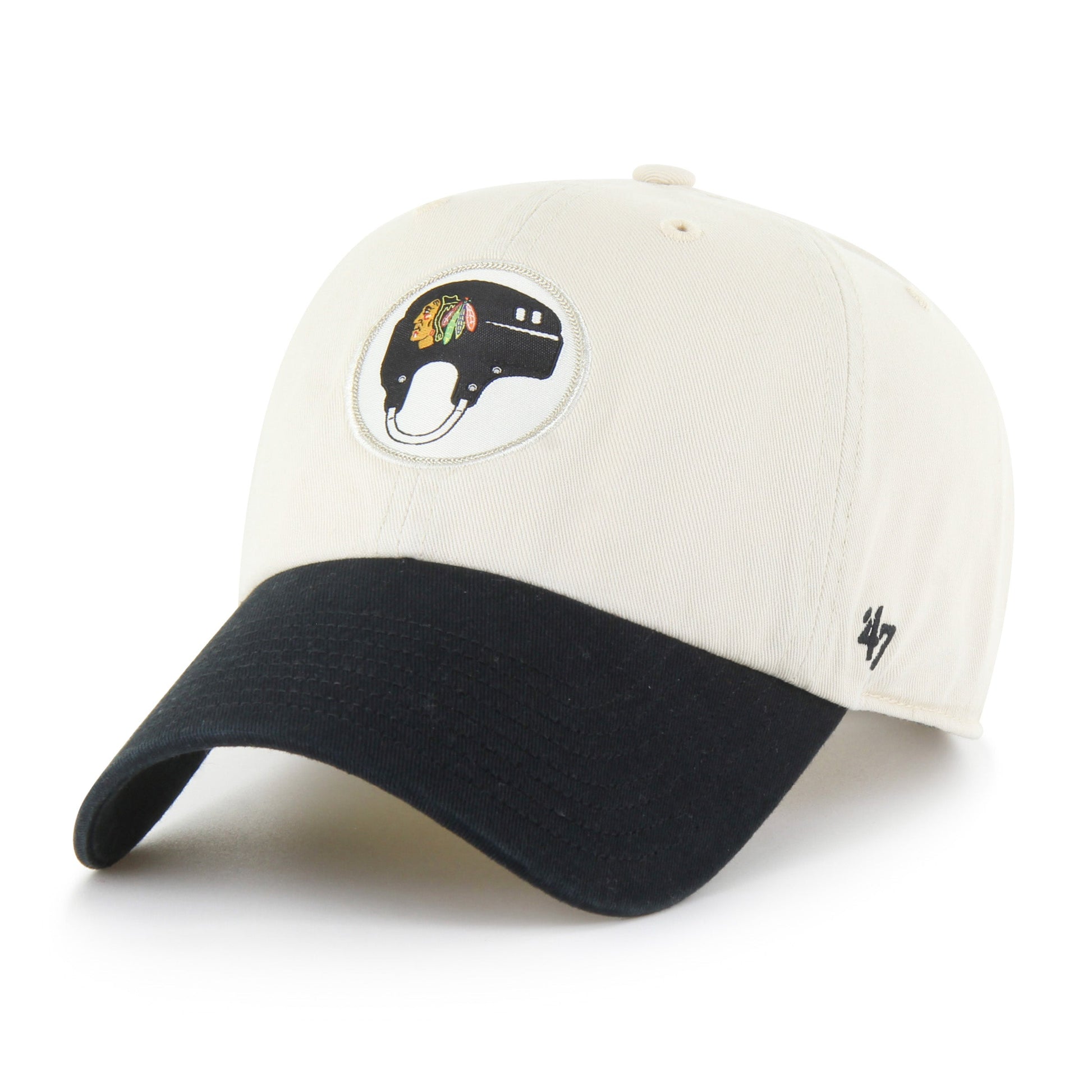 CHICAGO BLACKHAWKS HARD HAT TWO TONE '47 CLEAN UP NATURAL