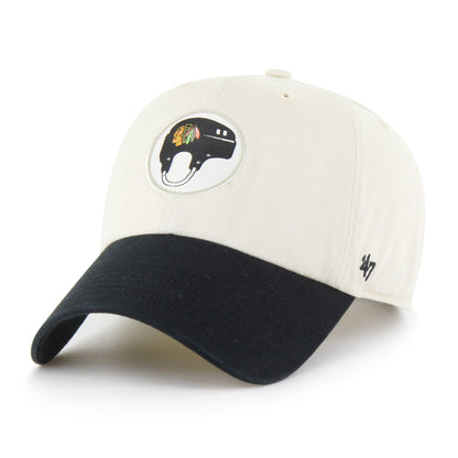 CHICAGO BLACKHAWKS HARD HAT TWO TONE '47 CLEAN UP NATURAL