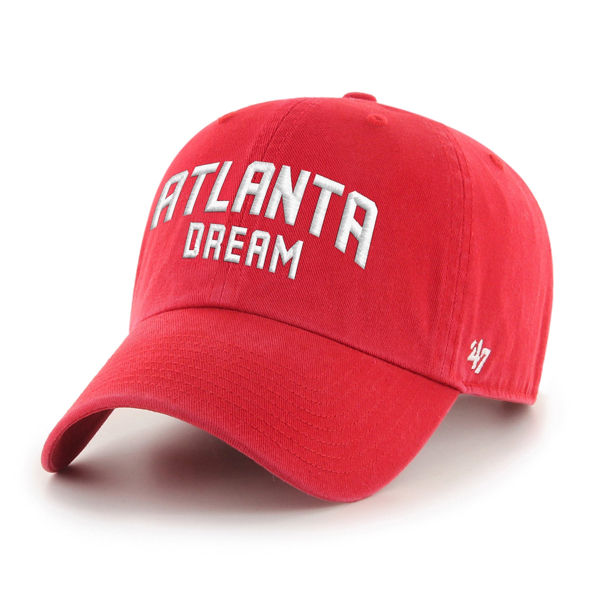 ATLANTA DREAM BALLPARK SCRIPT SHOT '47 CLEAN UP RED