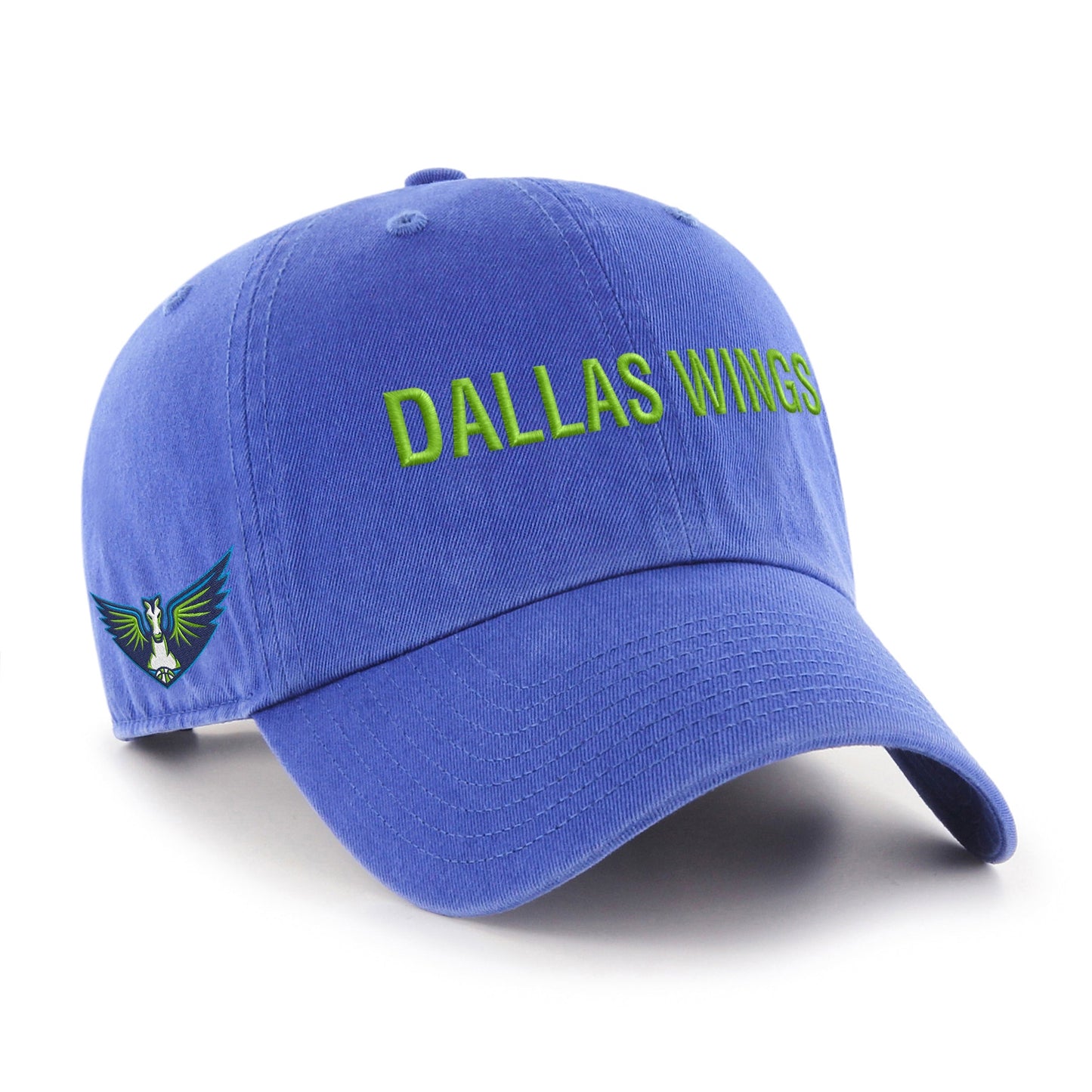 DALLAS WINGS BALLPARK SCRIPT SHOT '47 CLEAN UP ROYAL