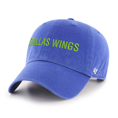 DALLAS WINGS BALLPARK SCRIPT SHOT '47 CLEAN UP ROYAL