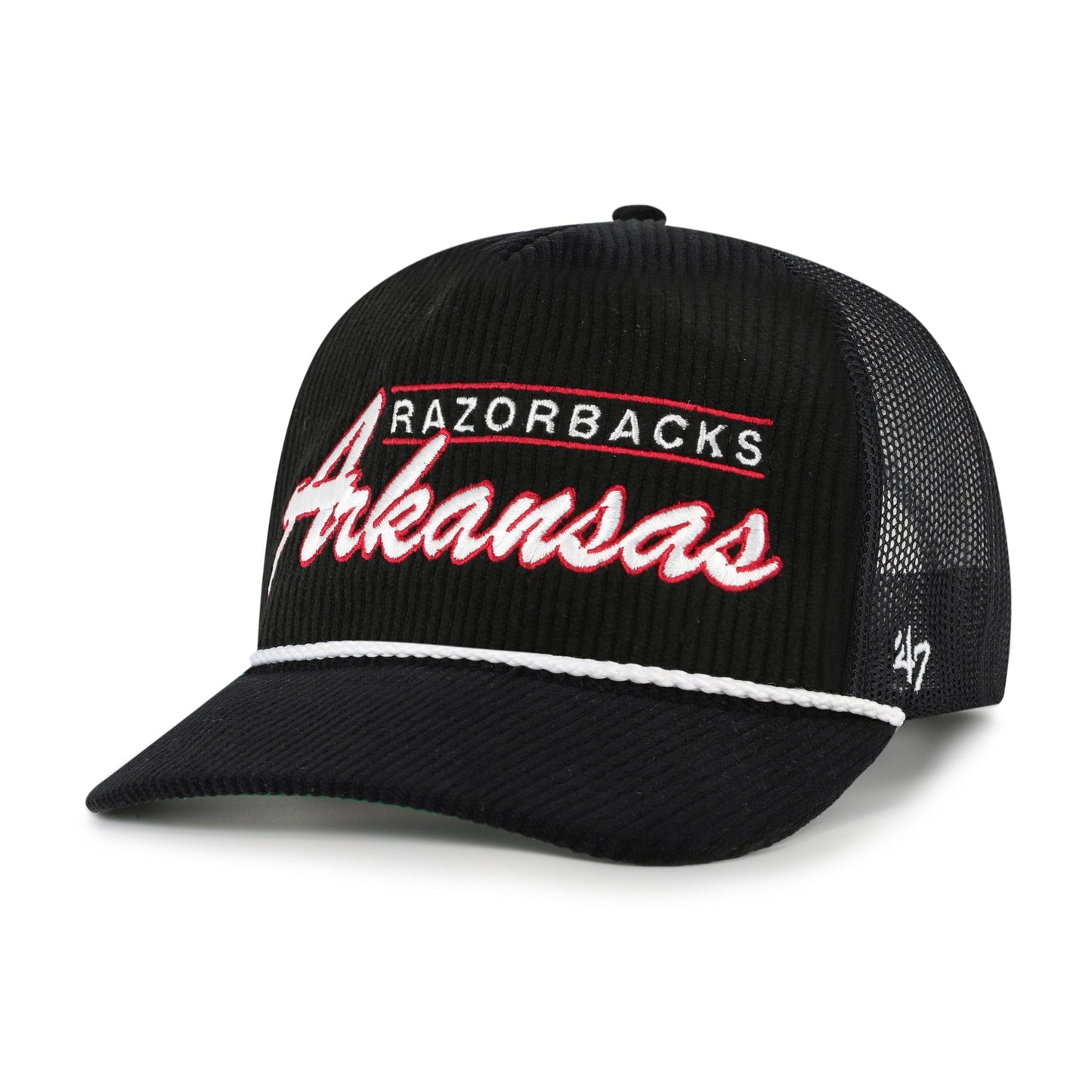 ARKANSAS RAZORBACKS DOUBLE HEADER MESH '47 HITCH RF RELAXED FIT BLACK