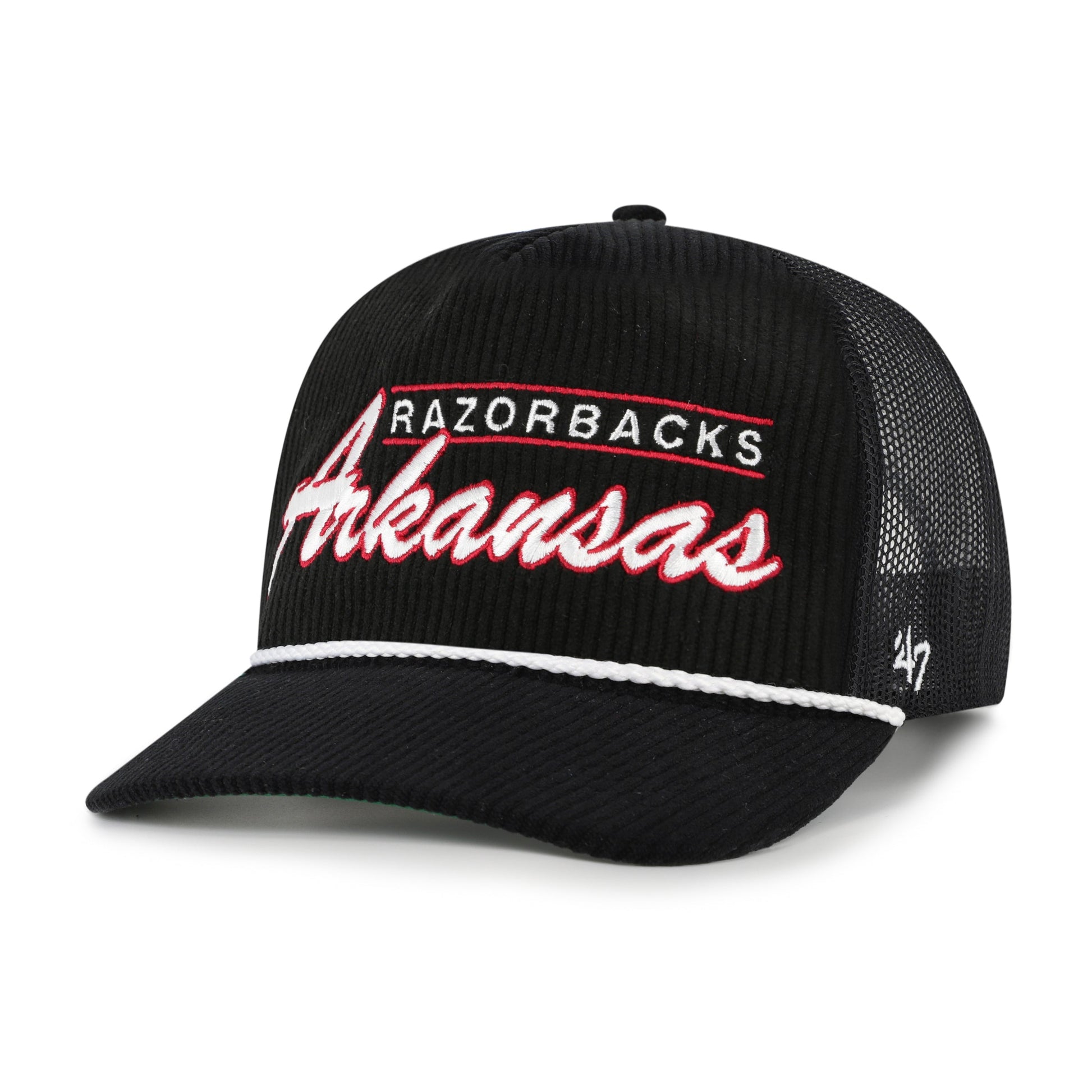 ARKANSAS RAZORBACKS DOUBLE HEADER MESH '47 HITCH RF RELAXED FIT BLACK