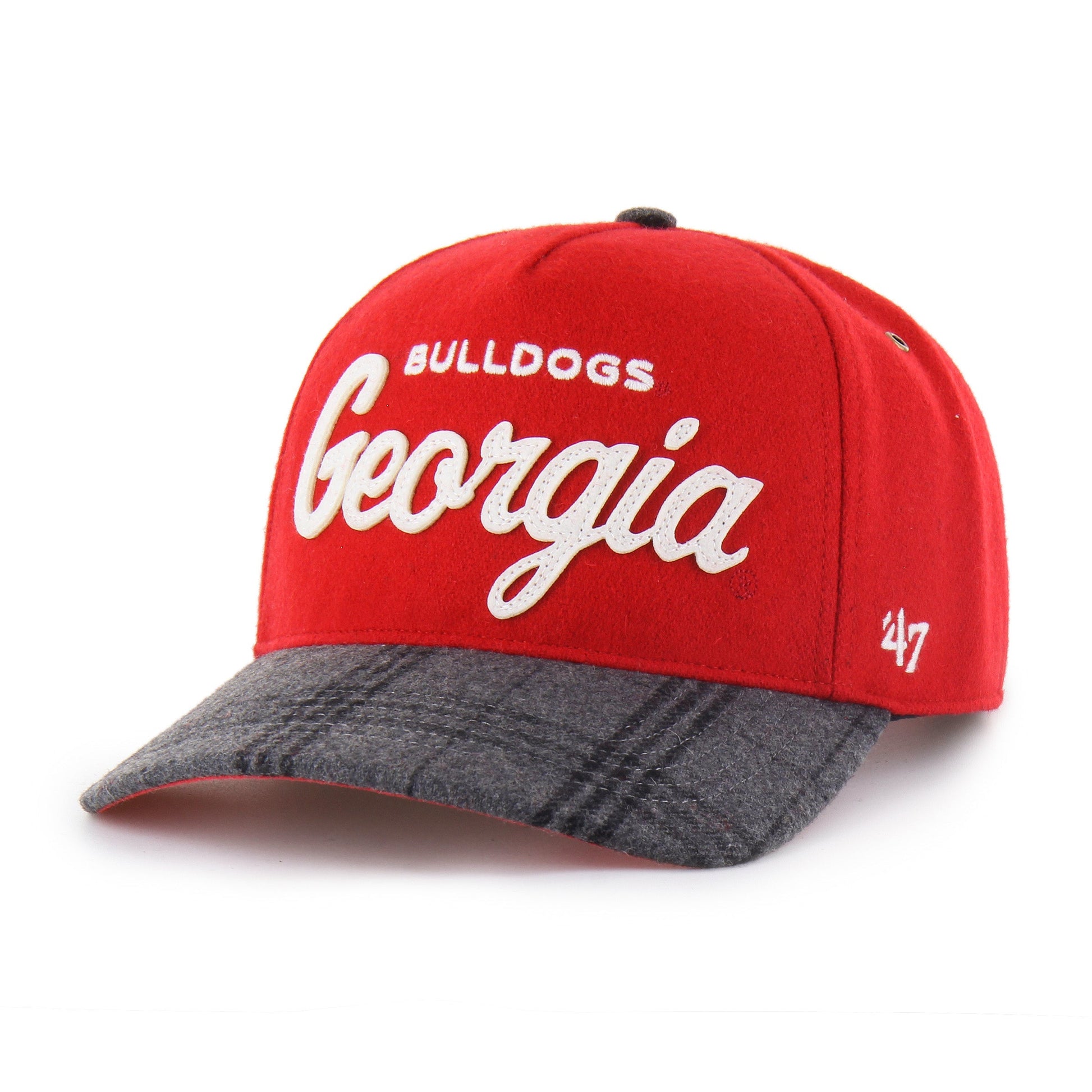 GEORGIA BULLDOGS WINDOWPANE PLAID '47 HITCH RF RELAXED FIT RED
