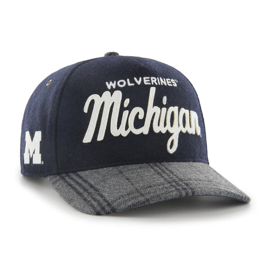 MICHIGAN WOLVERINES WINDOWPANE PLAID '47 HITCH RF RELAXED FIT NAVY