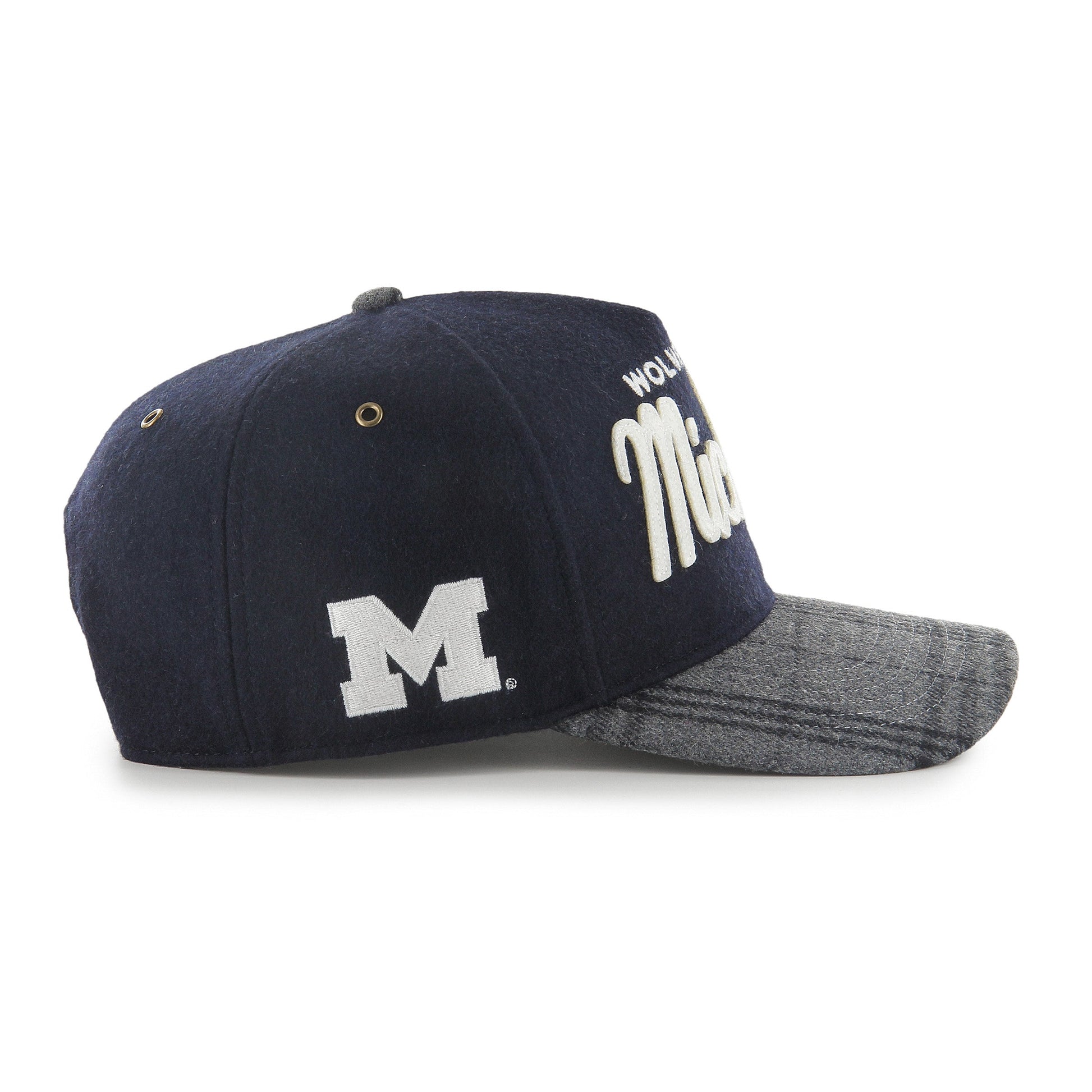 MICHIGAN WOLVERINES WINDOWPANE PLAID '47 HITCH RF RELAXED FIT NAVY