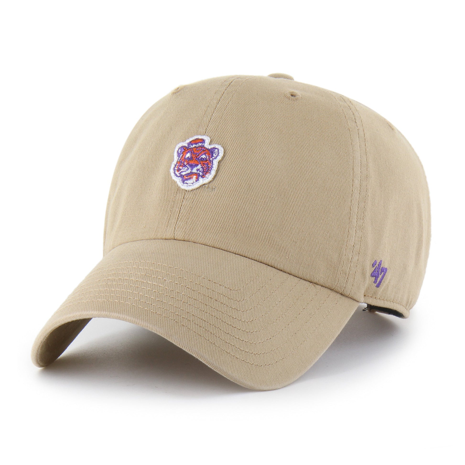 CLEMSON TIGERS VINTAGE MICRO PATCH '47 CLEAN UP KHAKI