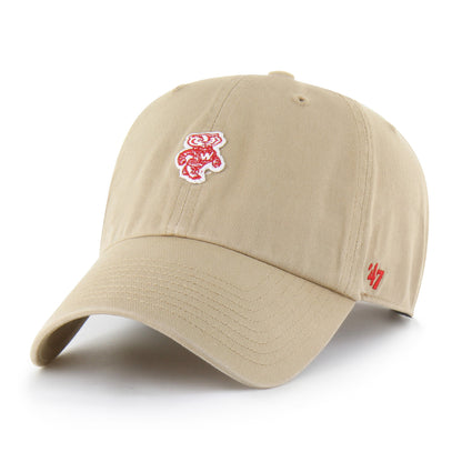 WISCONSIN BADGERS VINTAGE MICRO PATCH '47 CLEAN UP KHAKI