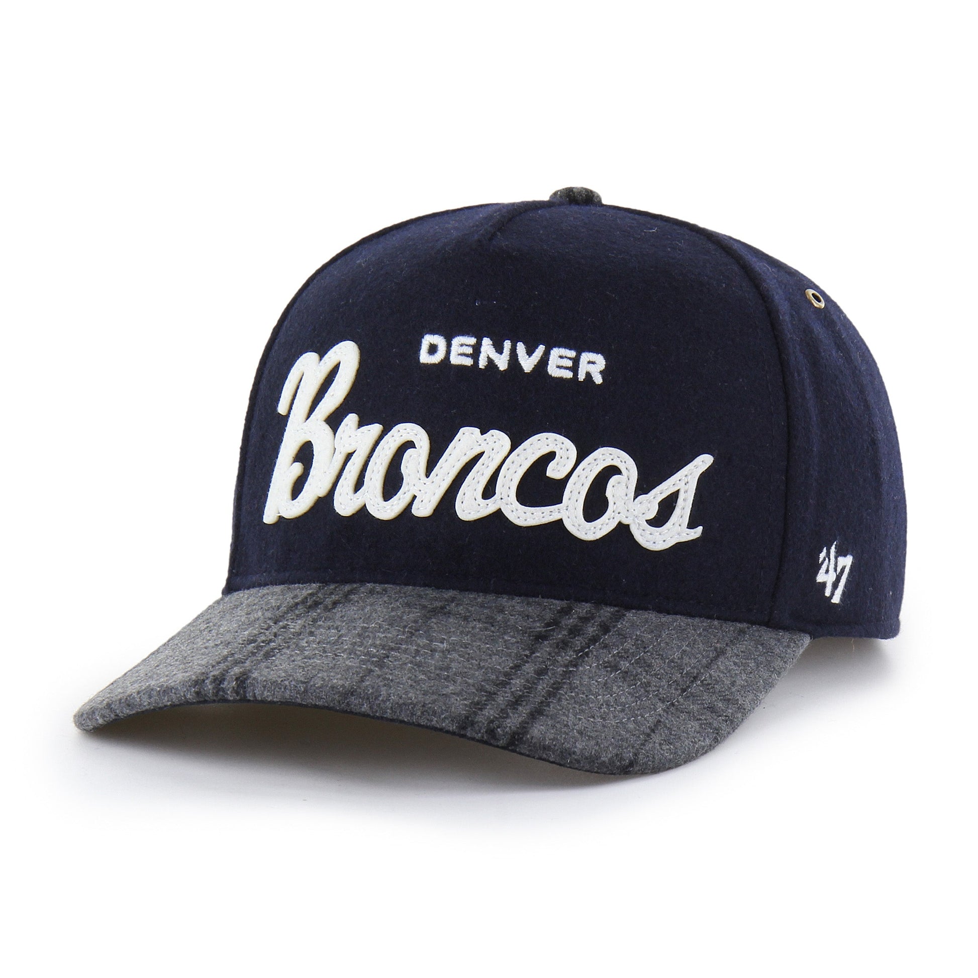 DENVER BRONCOS WINDOWPANE PLAID '47 HITCH RF RELAXED FIT NAVY